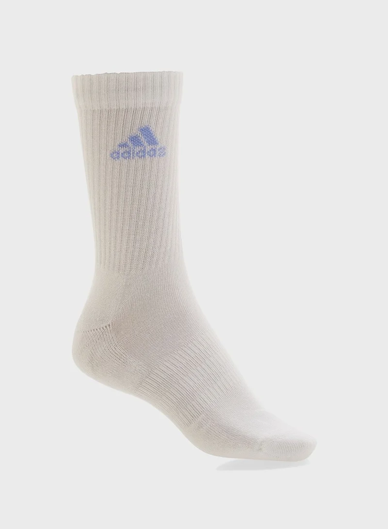 Adidas 3 Pack Cushioned Crew Socks