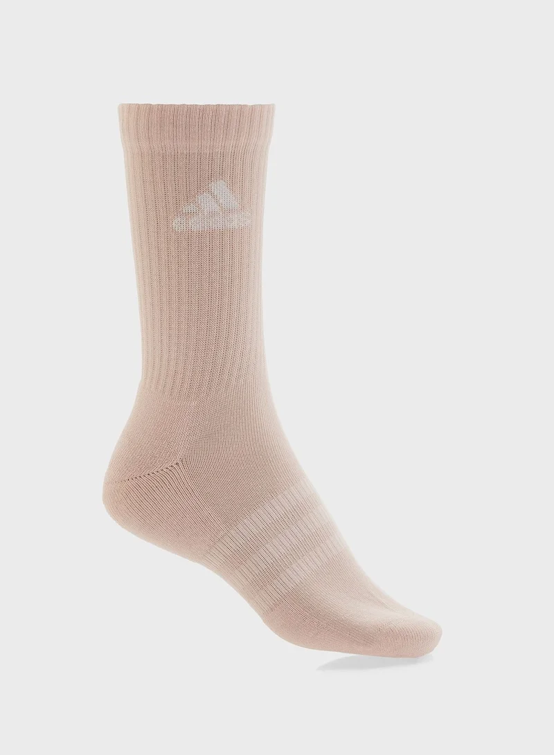 Adidas 3 Pack Cushioned Crew Socks