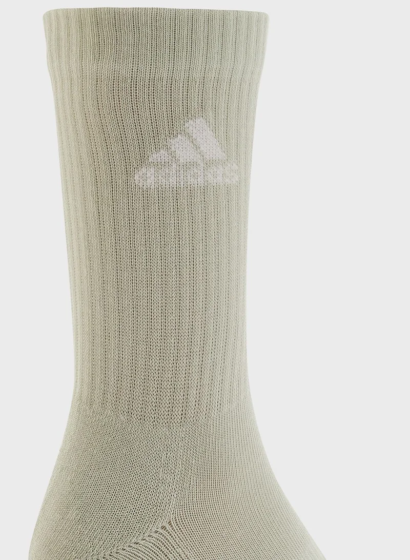 Adidas 3 Pack Cushioned Crew Socks