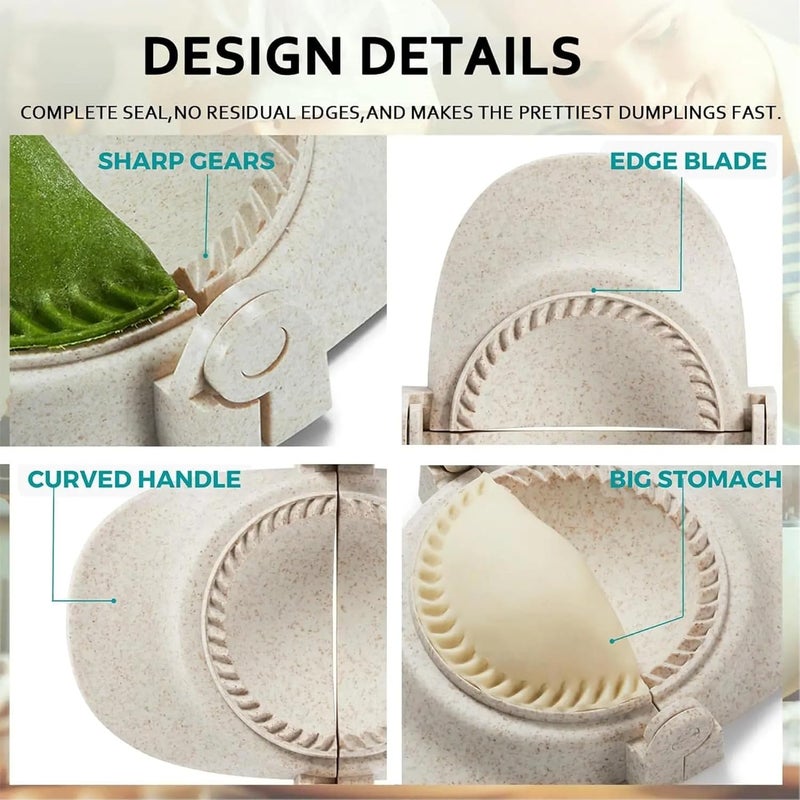 LMFEG Dumpling Maker Set with Dough Cutter and Empanada Press Mold - Effortlessly Make Perfect Dumplings, Calzones, Pierogi, Pastelitos and More (4" + 3" + 2.6") - Image 4