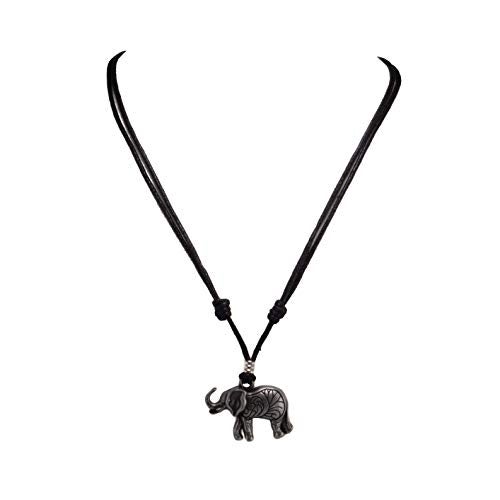 BlueRica Elephant on Adjustable Black Cord Necklace - Image 1