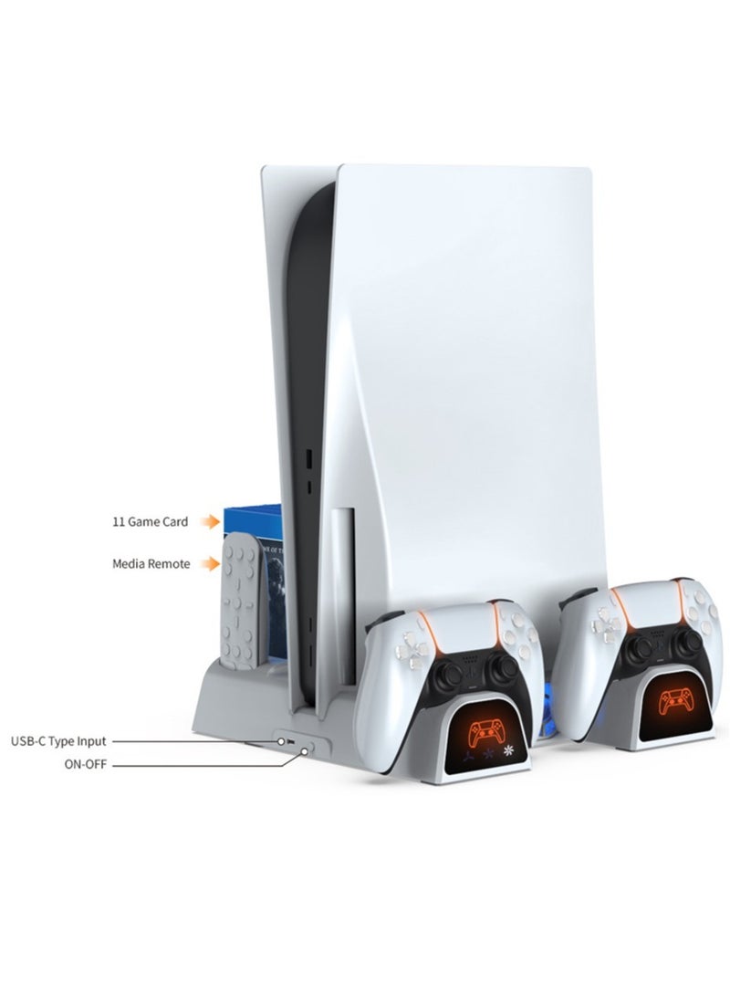 Sony Corporation Multifunctional Charging Cooling Dock for Ps5/Ps5 Slim Console with Dual Controller Charging Station and Remote Holder with Game Slots - Image 2