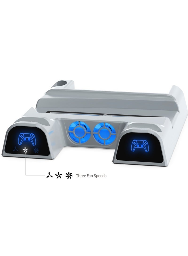 Sony Corporation Multifunctional Charging Cooling Dock for Ps5/Ps5 Slim Console with Dual Controller Charging Station and Remote Holder with Game Slots - Image 4