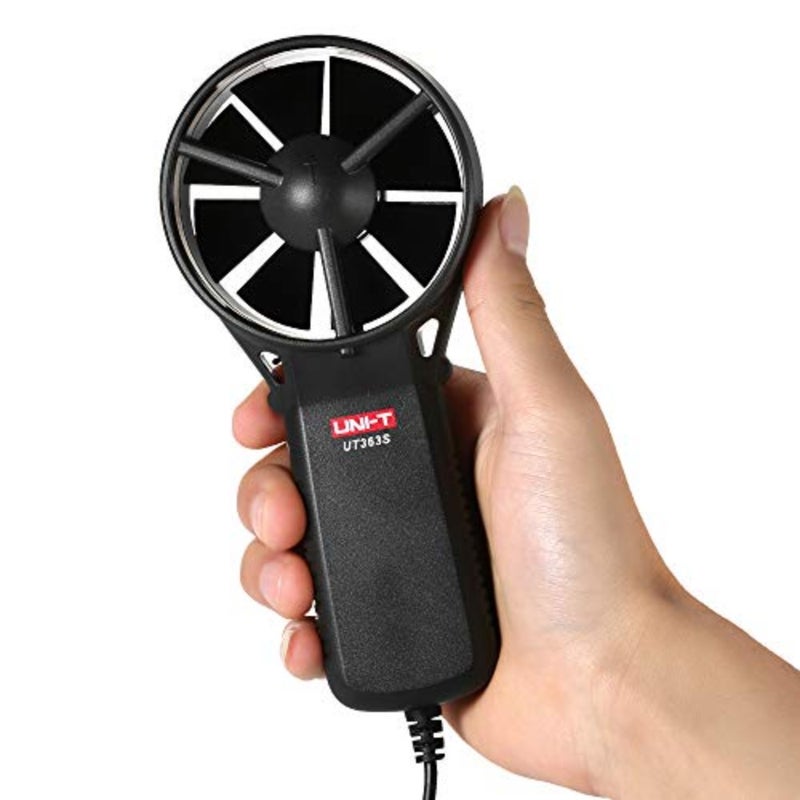 عداد سرعة الرياح، Ut363S Mini LCD مقياس شدة الريح الرقمي المحمول لقياس سرعة الرياح، جهاز اختبار درجة حرارة سرعة الهواء - Image 4