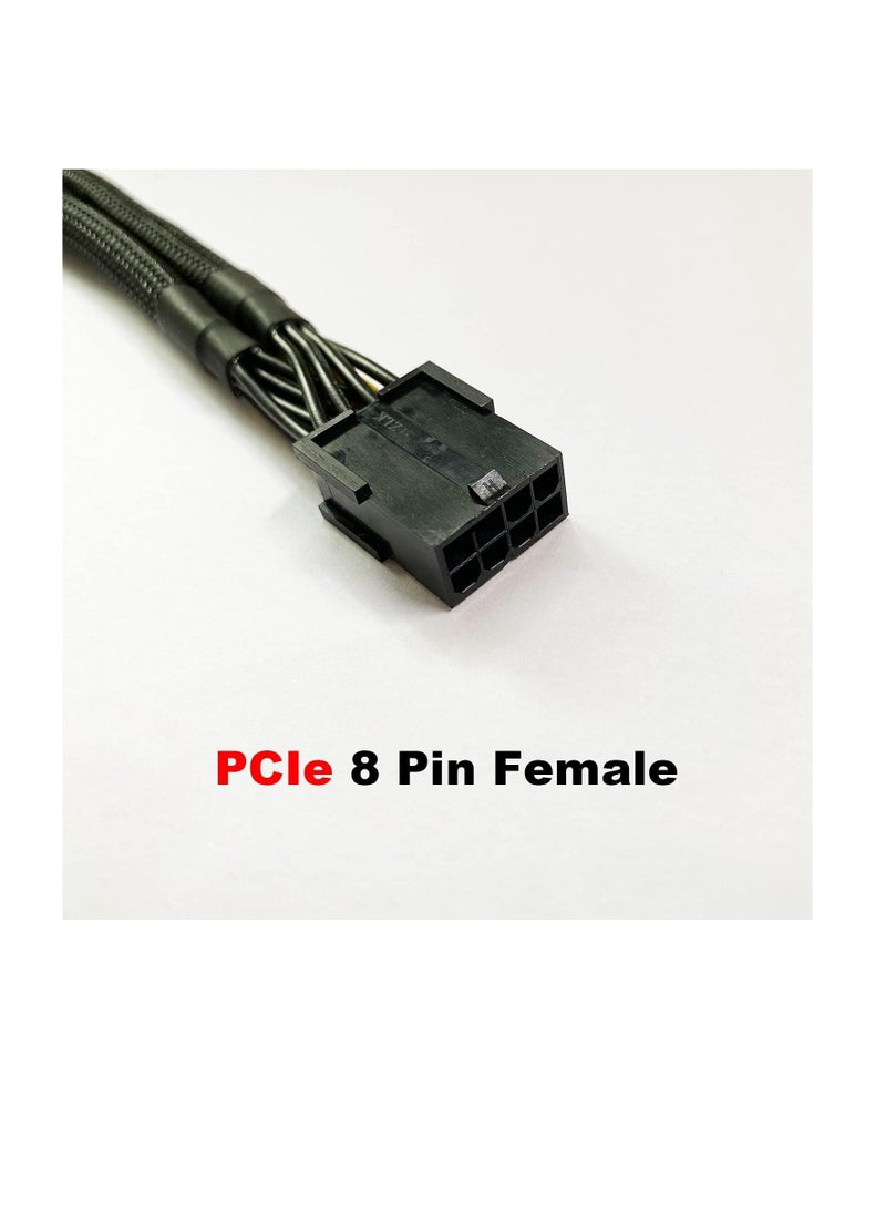 GPU VGA PCI-e 8 Pin Female to Dual 8(6+2) Pin Male PCI Express Adapter Braided Sleeved Splitter Power Cable 8.7 inch/22cm - Image 4