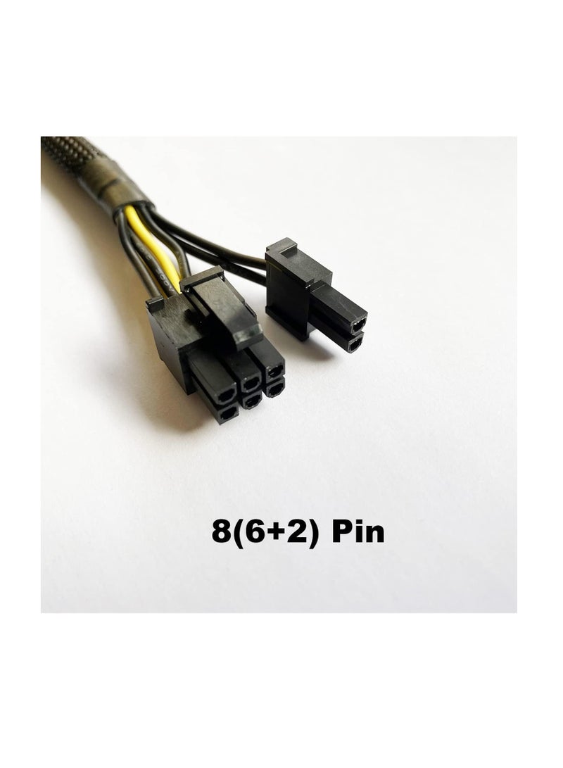 GPU VGA PCI-e 8 Pin Female to Dual 8(6+2) Pin Male PCI Express Adapter Braided Sleeved Splitter Power Cable 8.7 inch/22cm - Image 5