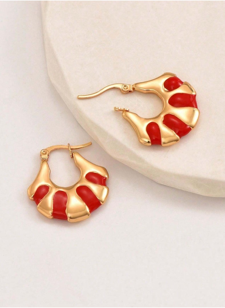 NEW STYLE - Elegant Gold Plated Hoop Earrings For Women - Image 1