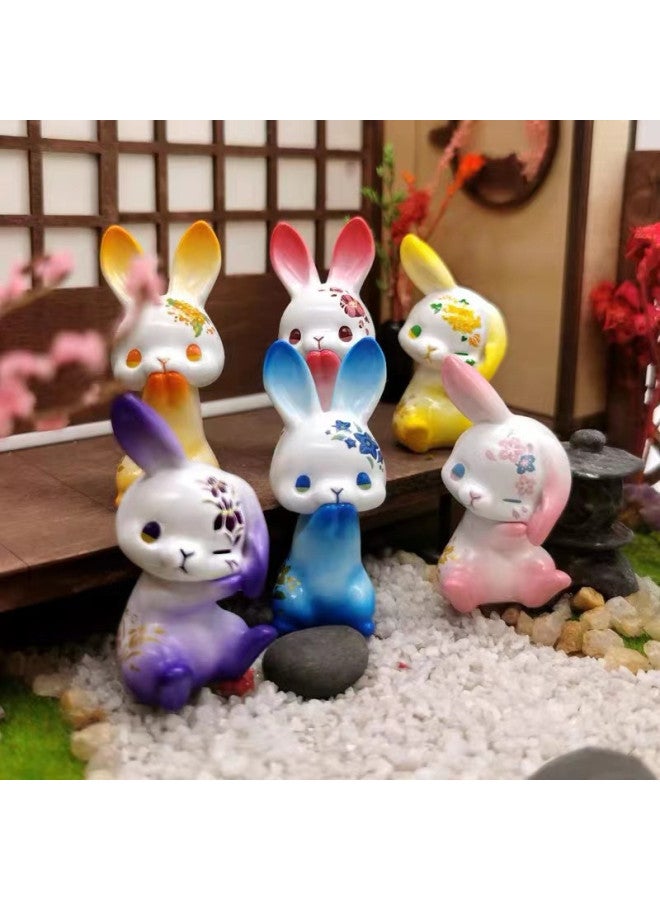 Cream Glue Patch Cute And Wind Printing Rabbit Flower Rabbit Doll Ornaments DIY Handmade Baking Decoration Hand-color:12 Styles Of Garland Rabbits  - Image 3