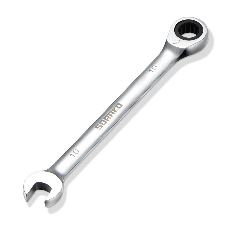 SORAKO Ratcheting Combination Wrench Industrial Grade CrV Steel Gear A10mm Metric