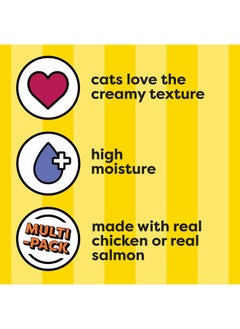 Temptations Creamy Puree Squeezable Lickable Wet Cat Treat Variety Pack, 0.42 Oz. Tubes, Pack Of 16  - Image 2