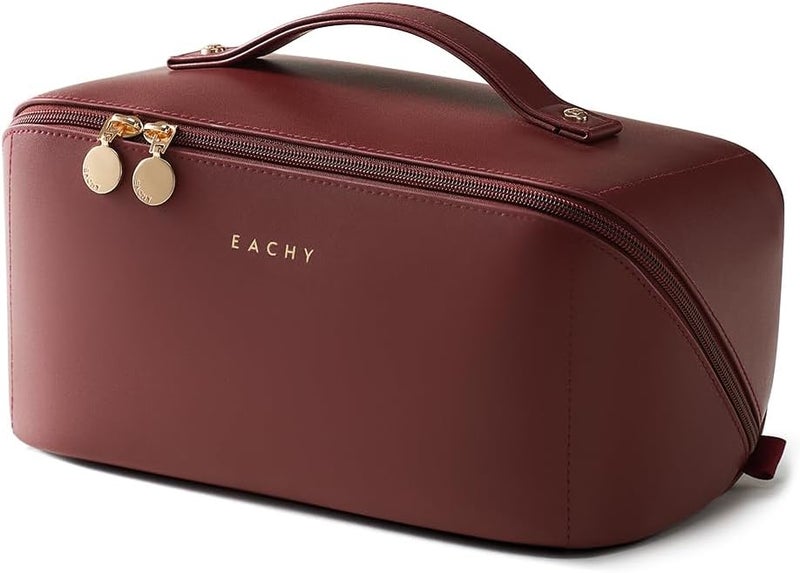 EACHY Travel Makeup Bag,Large Capacity Cosmetic Bags for Women,Waterproof Portable Pouch Open Flat Toiletry Bag Pattern Makeup Bag - Image 1