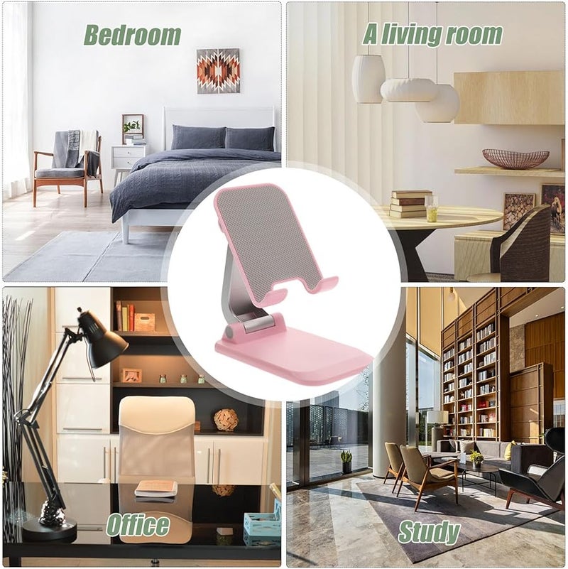 Adjustable Height Foldable Phone Stand Holder Portable Desk Rack for Office Bedroom Living Use - Image 4