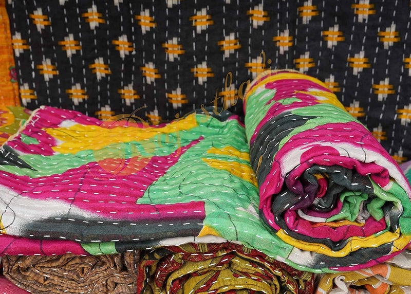 Rajasthali سجاد كانثا قبلي بالجملة مزيج من الأقمشة القطنية القديمة المتنوعة (5) - Image 5