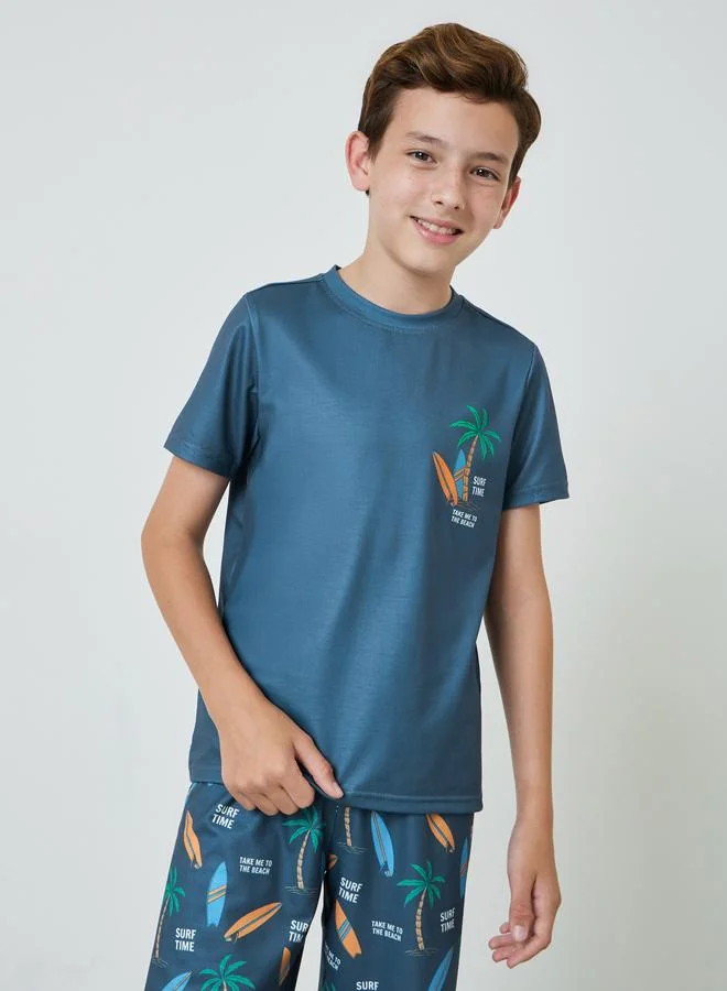 Styli Boys Printed T-Shirt and Shorts Set