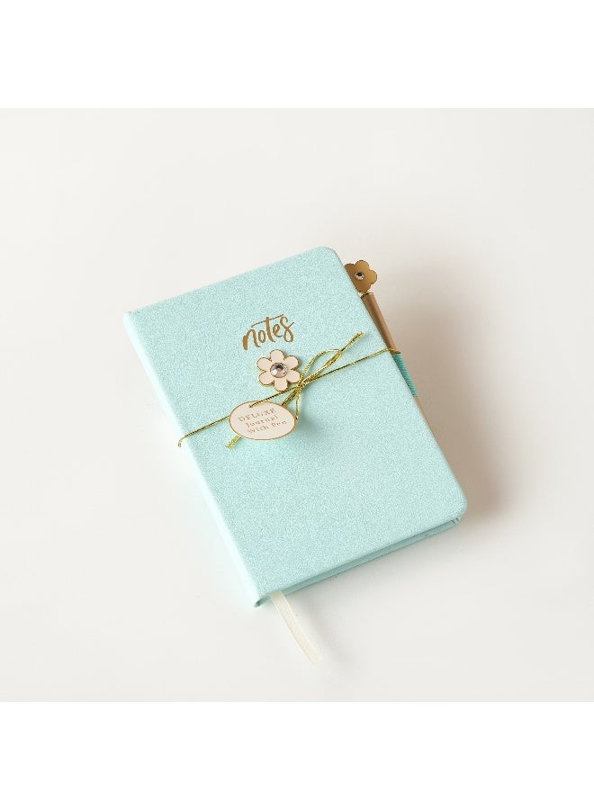 LIFESTYLE Floral Applique Journal in Mint Green for Women - Image 2