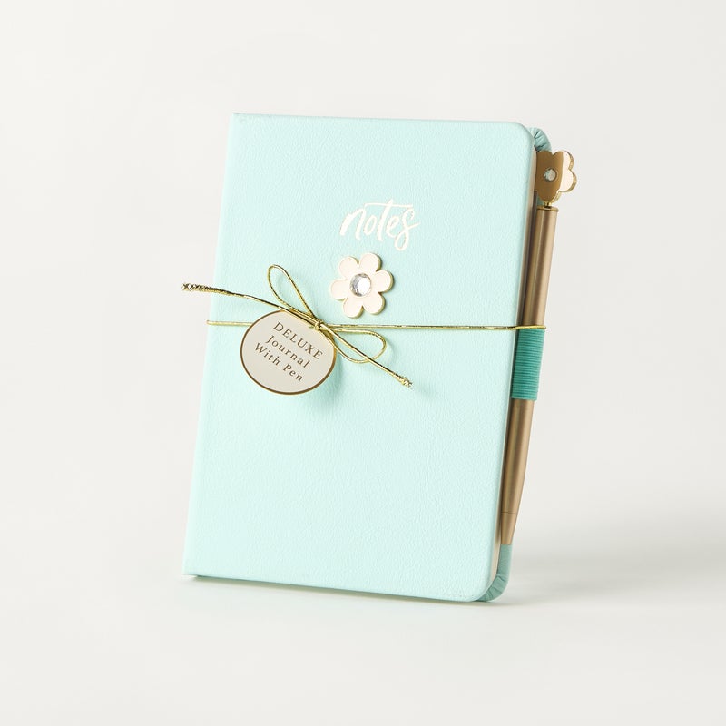 LIFESTYLE Floral Applique Journal in Mint Green for Women - Image 1