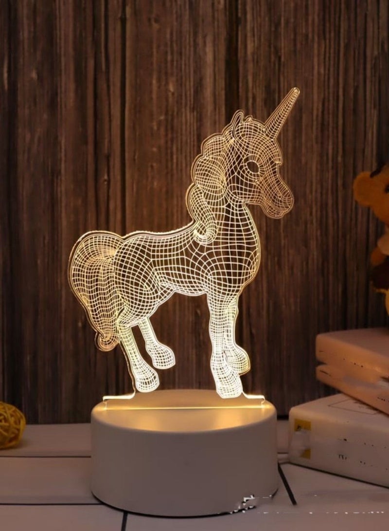 Loquat Creative 3D Nightlight Various Holiday Gifts USB Acrylic LED Ambience Sleeping Bedside Lamp 16 Kinds Of Color Touch Keys 