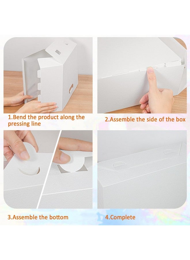 tutata Foldable Scrapbook Paper Storage Organizer, 12x12 Scrapbook Paper Storage, Plastic File Organizer, White, 3 Pack - Image 3