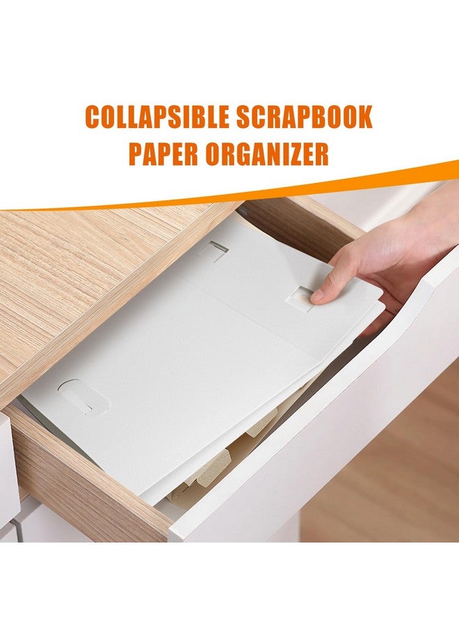 tutata Foldable Scrapbook Paper Storage Organizer, 12x12 Scrapbook Paper Storage, Plastic File Organizer, White, 3 Pack - Image 5