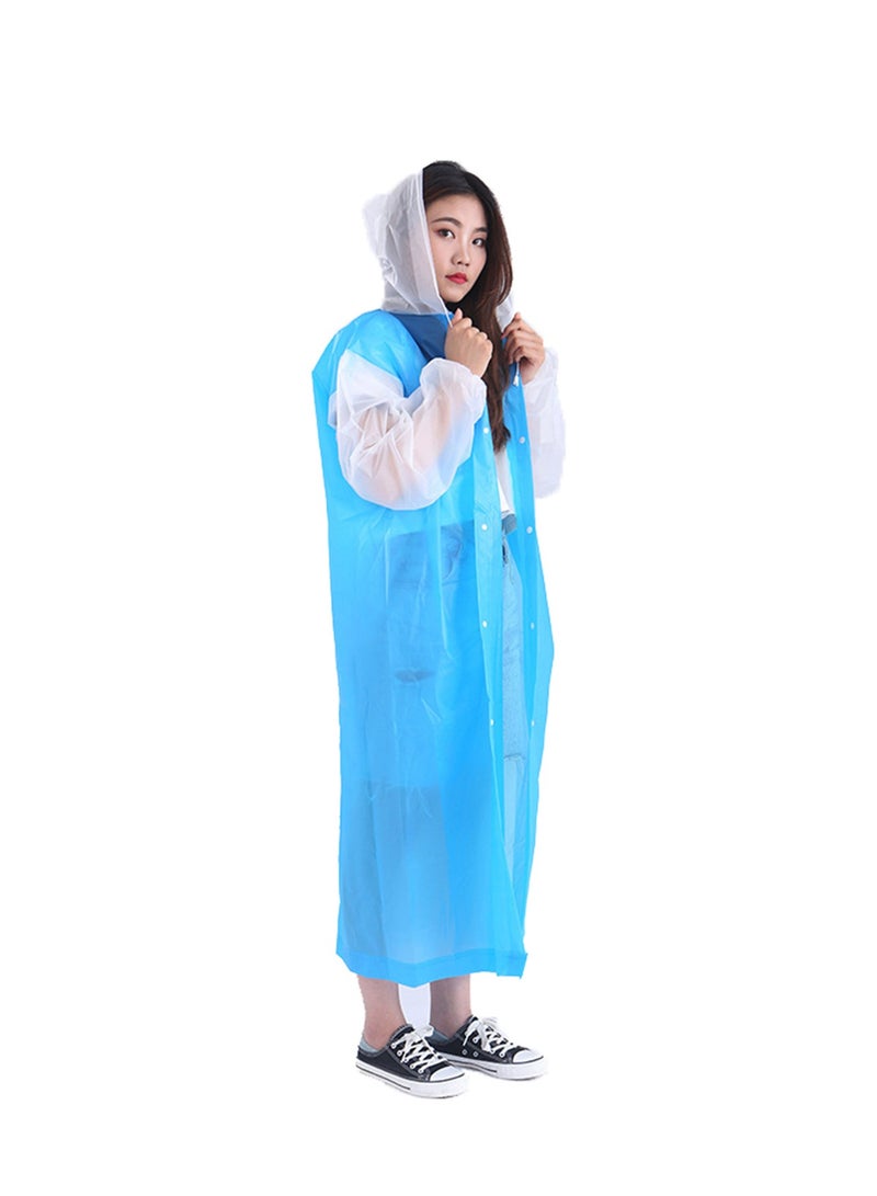 SYOSI Raincoat Rain Poncho for Adults, 1 Pack EVA Rain Poncho for Women and Men Reusable Raincoat Jacket Packable for Family FishingTravelEmergency with Hood and Elastic Sleeving 