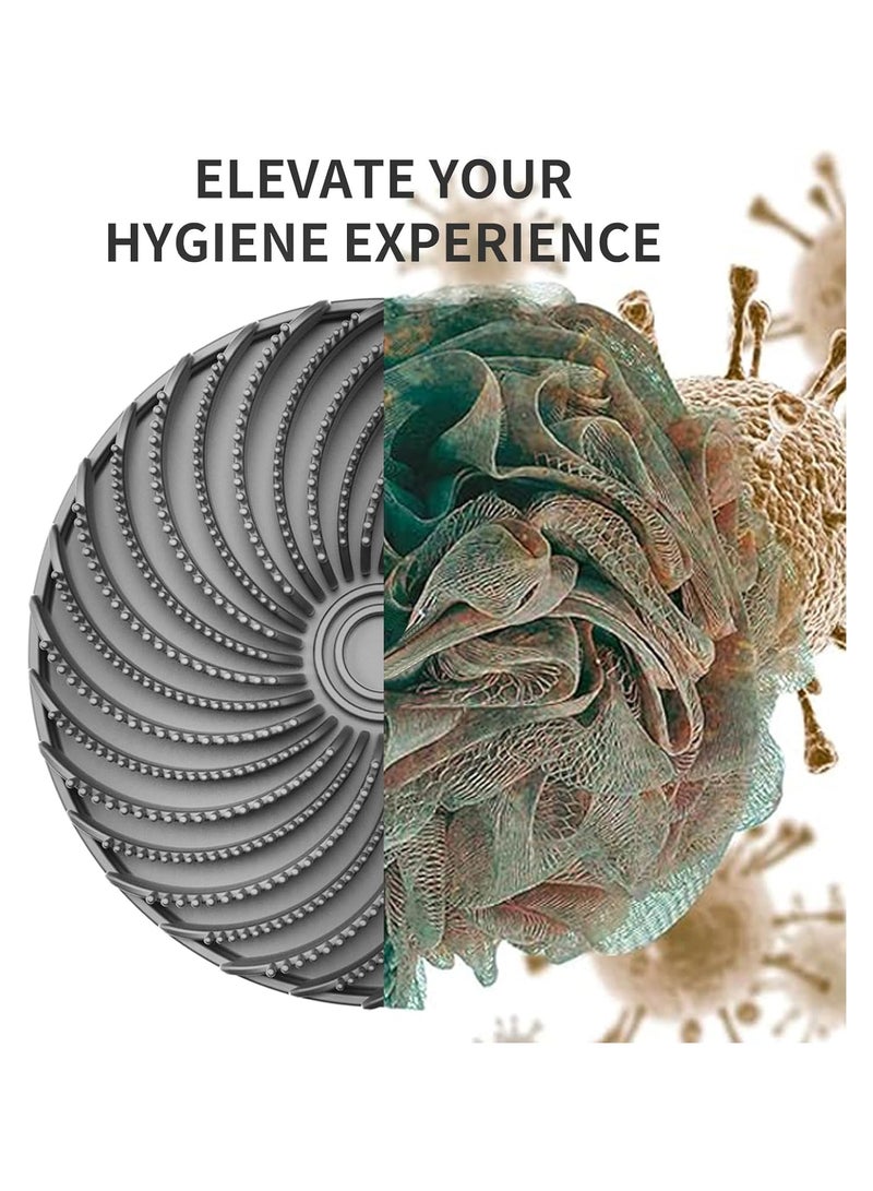 منشفة تنظيف الجسم والشعر والوجه من السيليكون 3 في 1، تقشير لطيف لتنظيف الجسم أثناء الاستحمام، مصنوعة من السيليكون، سهلة الرغوة بعد الاستحمام، تدوم طويلاً - Image 3