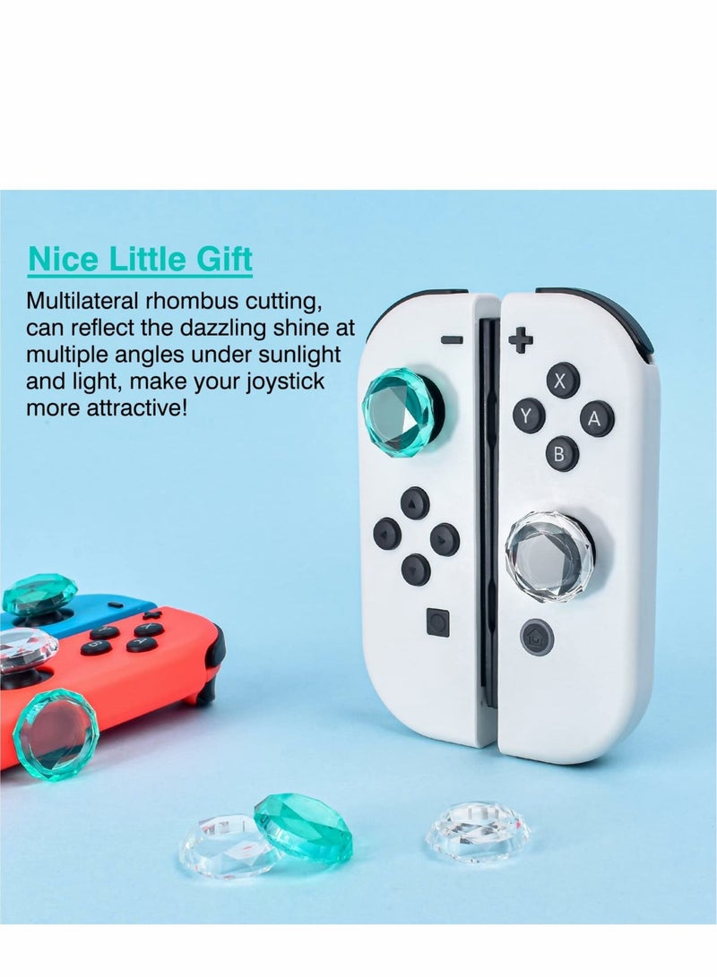 Captaintech Thumb Grip Caps Compatible with Switch Lite OLED Joy Con, 4PCS 3D Crystal Clear Console Joystick Cover - Image 4