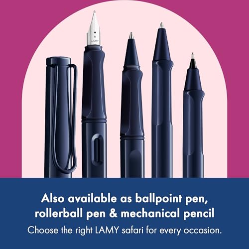 LAMY safari dark dusk - Fountain Pen with ergonomic grip & polished steel nib in size M - ideal for any Writing & Calligraphy - including LAMY T 10 blue cartridge - Right-Handed - Image 5