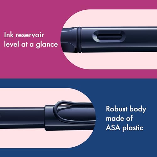 LAMY safari dark dusk - Fountain Pen with ergonomic grip & polished steel nib in size M - ideal for any Writing & Calligraphy - including LAMY T 10 blue cartridge - Right-Handed - Image 3