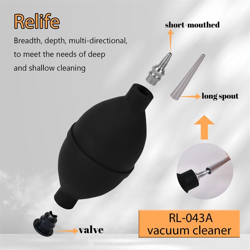 BOBORAT 1pcs-Coffee Grinder Cleaning -Blower Coffee Powder -Air-Move Filter Cleaning Tool Air Blaster Blower - for Camera Cleaning,Espresso air for Automobiles, Keyboards-Long and Short Dual Purpose (Black) - Image 4