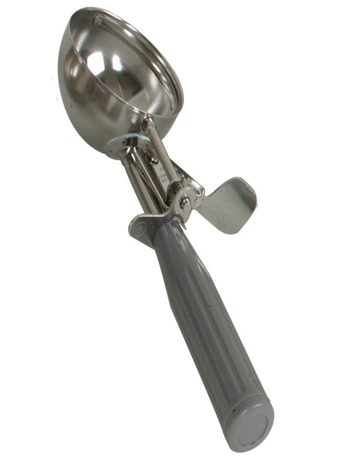 Excellant Thunder Group 18-8 Stainless Steel 4 OZ Ice Cream Deluxe Disher, Grey handle - Image 1