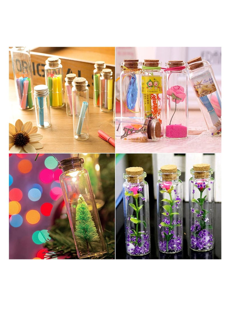 40pcs 20ml Small Glass Bottles with Corks, Jar Cork Lid, Mini Clear Tags and Strings for DIY Art Crafts Storage, Vials Wedding Favors Stoppers,Tiny Jars Craft Storage