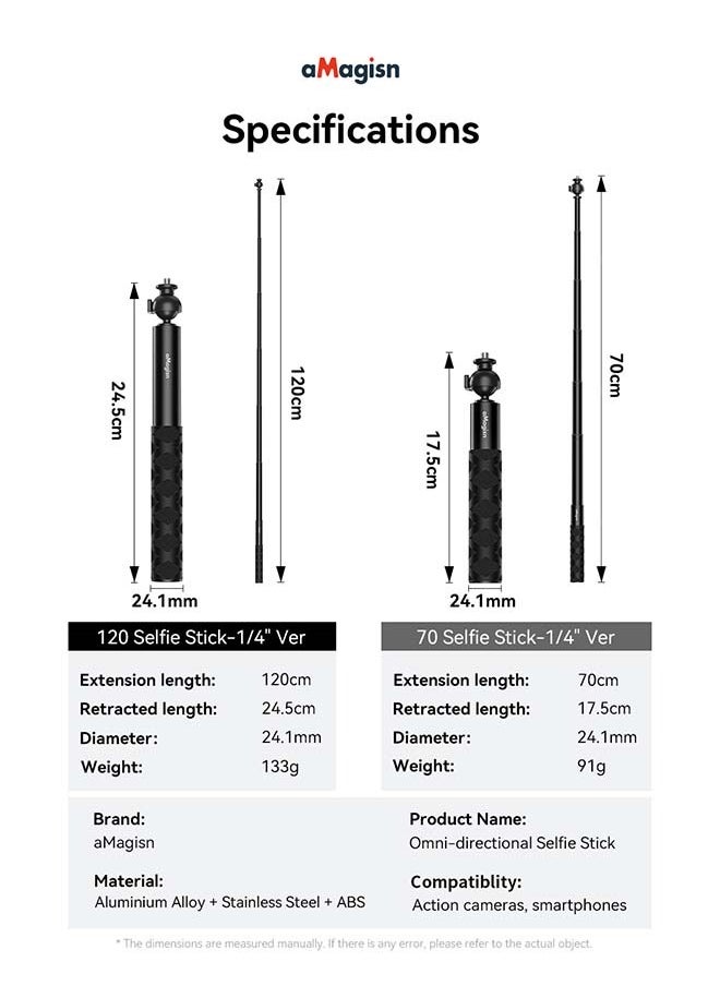 كرة amagisn مقاس 120 سم - عصا سيلفي للرأس بتصميم ثلاثي المخالب - ملحق قابل للتوسيع لكاميرات الحركة DJI/GoPro/Insta360 - pzsku/Z92963A7F5C87647BAC6FZ/45/_/1731477087/1ebc8440-a01e-4029-bb5a-4e2bf53c4649