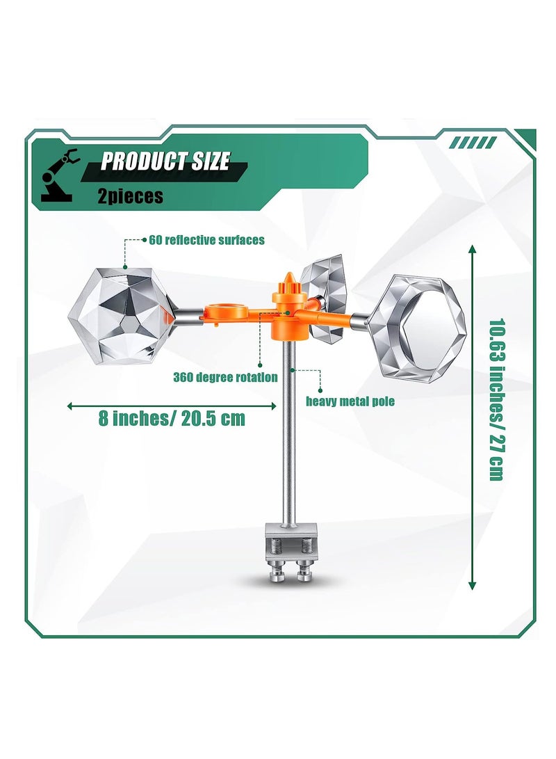 Barakah Reflect a Bird Deterrent, Bird Deterrent Devices Rhombic Polygon Reflect, Smooth Polishing Harmless Spinning Deterrent for Birds Pigeons, 2 Pcs - Image 4