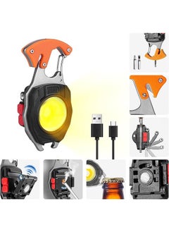 Generic Mini LED Portable Rechargeable Work Light:8 in 1 Multifunctional Portable Emergency Light Inspection Lights USB Rechargeable Work Light Waterproof Torch for Camping Repair Emergency  - Image 1