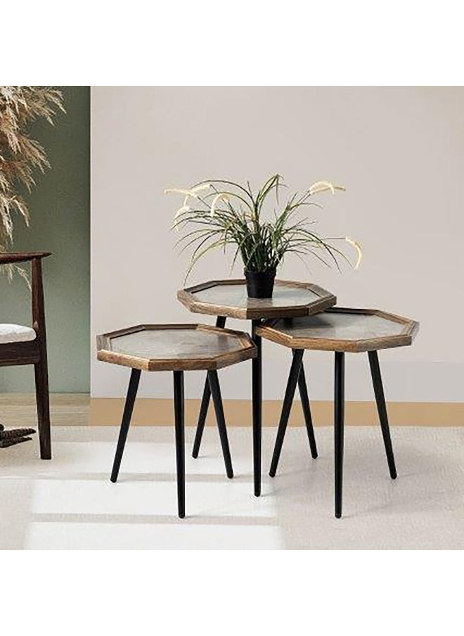 Home Box Miles Octagonal Nest of Tables - Set of 3  - Image 1