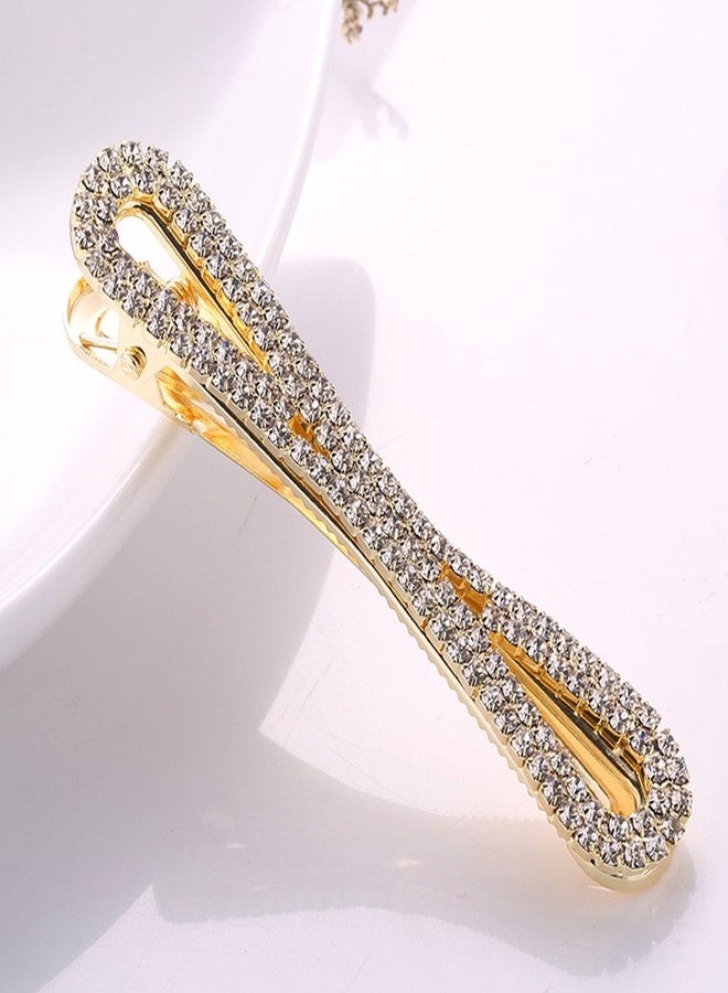 Ruihfas Fashion 2Pcs Bling Women Girls Full Rhinestone Hair Clips Pins Crystal Beak Clip Duckbill Clip Alligator Clip Hairpins Barrettes - Image 4
