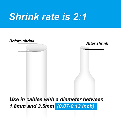 Hehua Compatible Heat Shrink Label Tape Replacement for Brother Tube Label HSe-211 HSe211 HS-211 HS211 Black on White Use in PT-E300 PT-E500 PT-P750WVP Printer (0.22''x 4.92ft, 5.8mm x 1.5m, 3 Pack) - Image 2