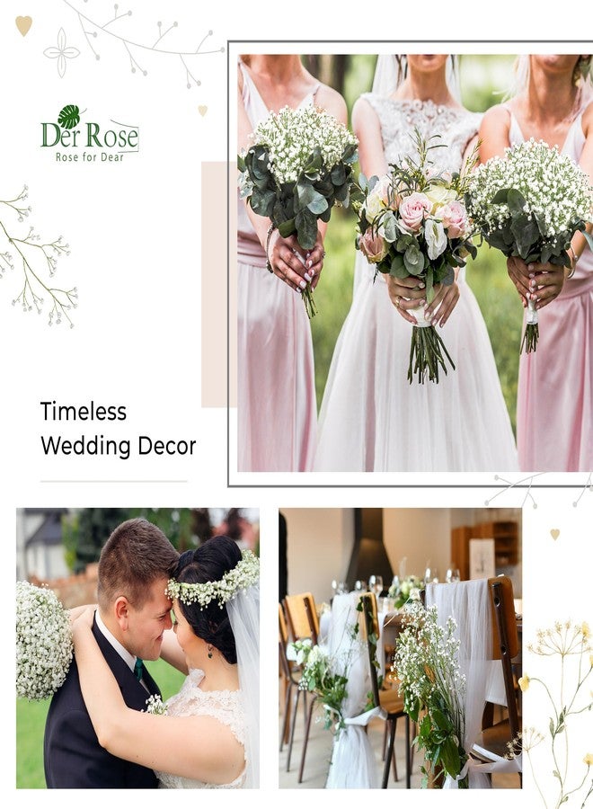 Der Rose 12Pcs Babys Breath Artificial Flowers White Fake Babies Breath Gypsophila Flowers Bulk Real Touch Faux Baby's Breath Flowers DIY for Wedding Floral Arrangements Home Party Decoration - Image 4