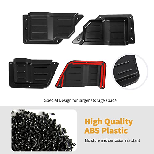 Jimen Compatible with Ford Bronco 4 Door 2021-2023, 4PCS Front & Rear Door Side Pockets Storage Box Organizer Cup Holder Interior Accessories - Image 3