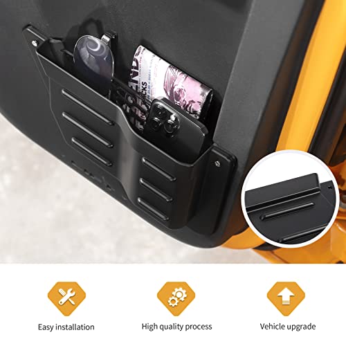 Jimen Compatible with Ford Bronco 4 Door 2021-2023, 4PCS Front & Rear Door Side Pockets Storage Box Organizer Cup Holder Interior Accessories - Image 4