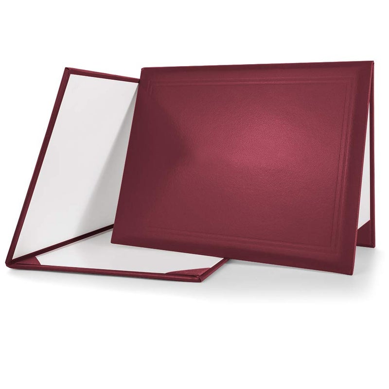 GraduationMall 85x11 Smooth Padded Diploma Cover Certificate Holder Maroon1Pack