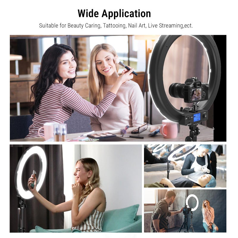 IVISII Ring Light,19inch LED Ring Light with Stand &LCD Display Adjustable Color Temperature 3000K-5800K, Makeup Light for YouTube Video Shooting, Portrait, Vlog, Selfie 【Upgraded Version】 - Image 3