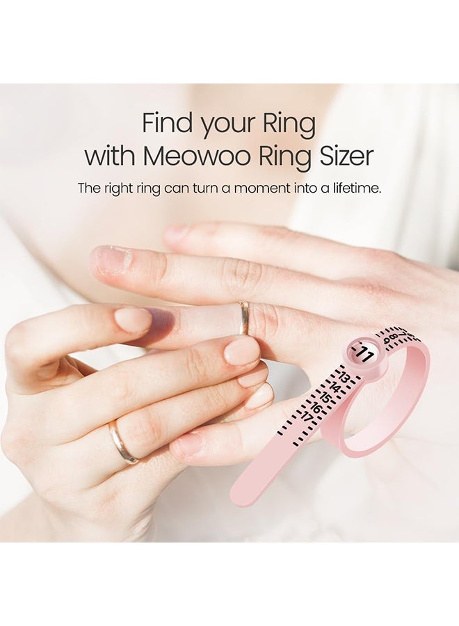 2Pcs Ring Sizer Measuring Tool with Magnifier, for Ring Measurer and Ring Sizer Clear and Intuitive Reading. Plastic Ring Sizer with Lens, 1-17,Pink - Image 4