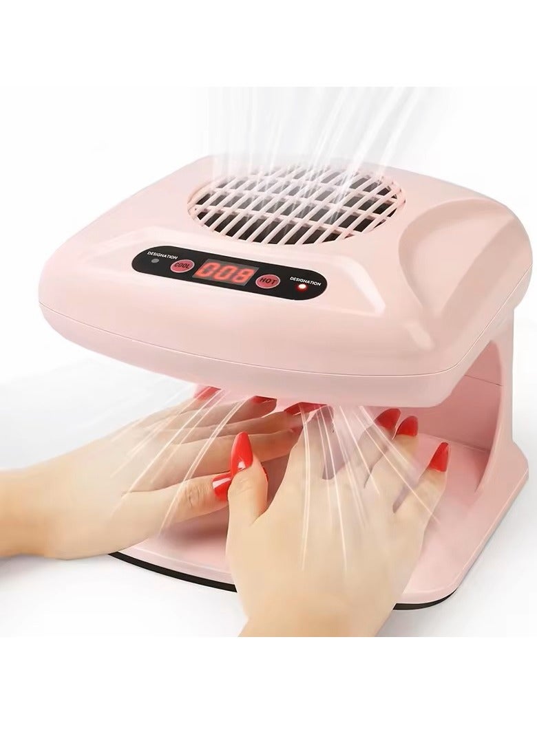 Air Nail Dryer, 300W Nail Fan Blower Dryer Machine with Infrared Sensor, Automatic Induction Cold Hot Wind Dryer for Regular Nail Polish, Home Salon (Pink) - Image 1