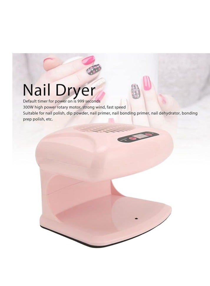 Air Nail Dryer, 300W Nail Fan Blower Dryer Machine with Infrared Sensor, Automatic Induction Cold Hot Wind Dryer for Regular Nail Polish, Home Salon (Pink) - Image 2