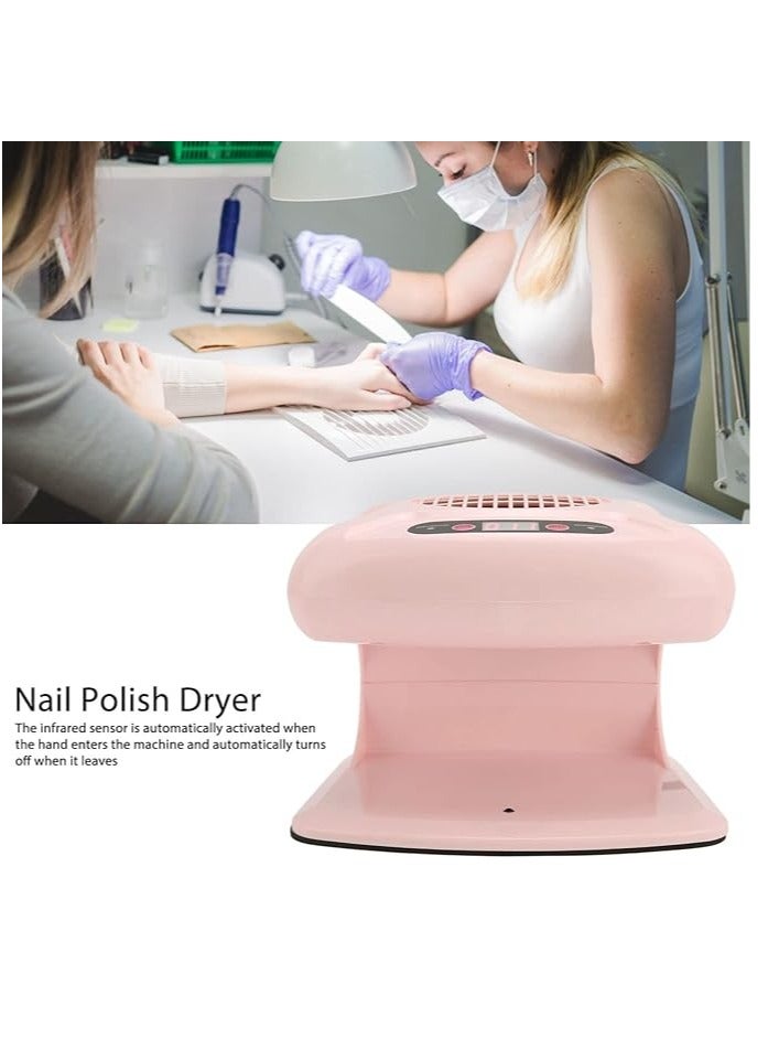 Air Nail Dryer, 300W Nail Fan Blower Dryer Machine with Infrared Sensor, Automatic Induction Cold Hot Wind Dryer for Regular Nail Polish, Home Salon (Pink) - Image 3