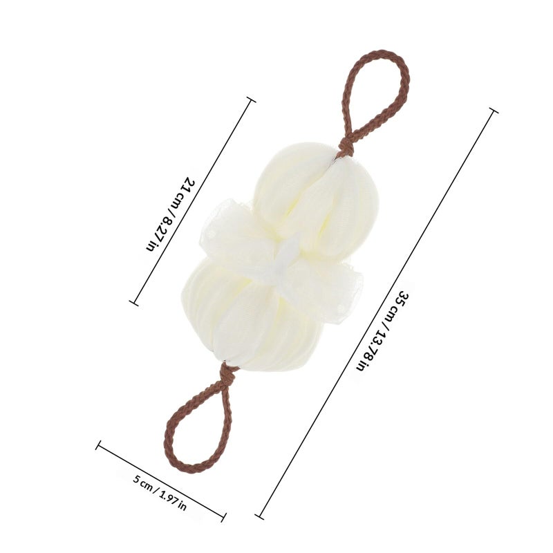 Large Bath Ball Sponge Set Exfoliating Body Scrubber For Deep Cleansing Soft Skin Beige - Image 3