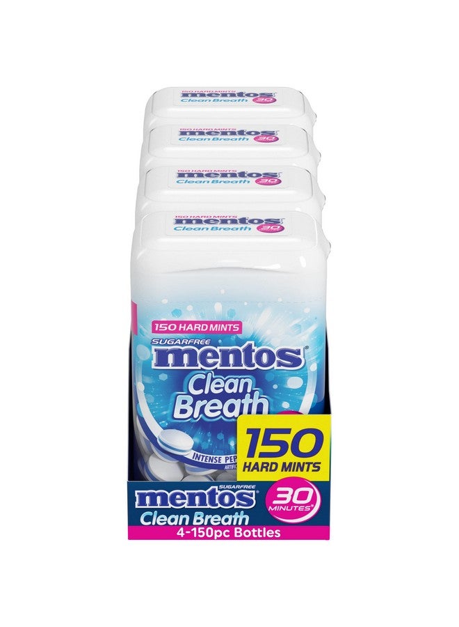 منتوس مينتوس كلين بريث خالي من السكر بنكهة النعناع القوي، 150 قطعة، نكهة النعناع المكثف (عبوة من 4 زجاجات) - Image 2