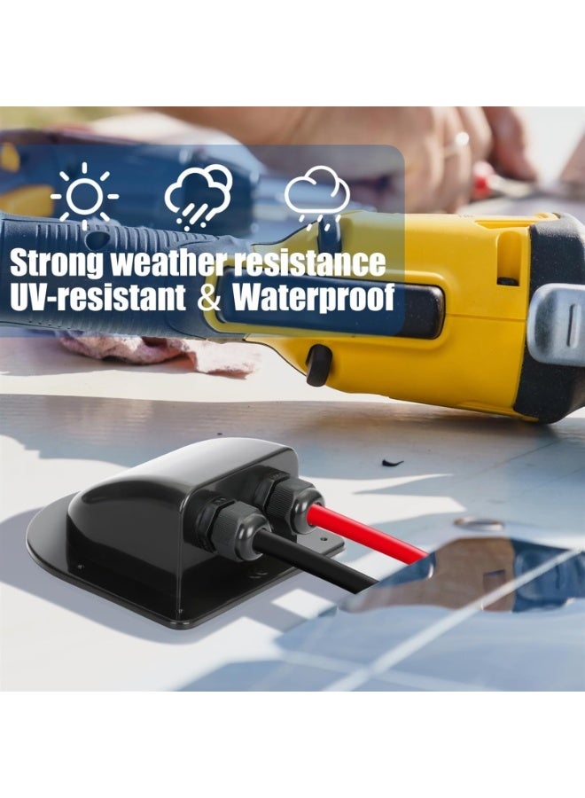 عبوة من قطعتين من غطاء ومدخل الطاقة الشمسية ABS المقاوم للعوامل الجوية، مثالي للسيارات الترفيهية والقوارب واليخوت ومنشآت الطاقة الشمسية على الأسطح (أسود) - Image 5