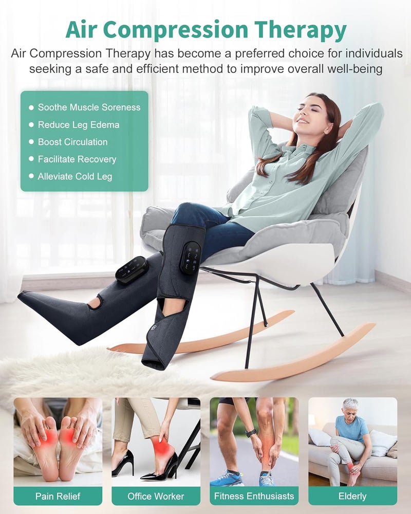 Medcursor Cordless Foot and Leg Massager with Heat Rechargeable Leg Massager for Circulation and Pain Relief After Exercise Portable Massager Boots for Home Office Gym Use FSA HSA Eligible - Image 2